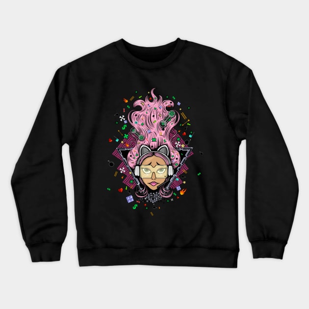 Gamer Girl Crewneck Sweatshirt by adamzworld
